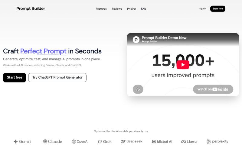 Prompt Builder - Free AI Prompt Generator for Every Model — screenshot