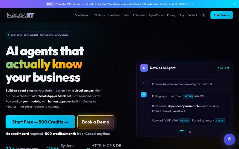 Context Engineering Platform for Production-Ready AI Agents — screenshot