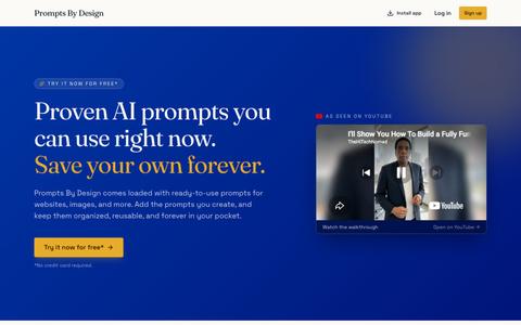 Prompts By Design — Proven AI prompts you can use right now — screenshot