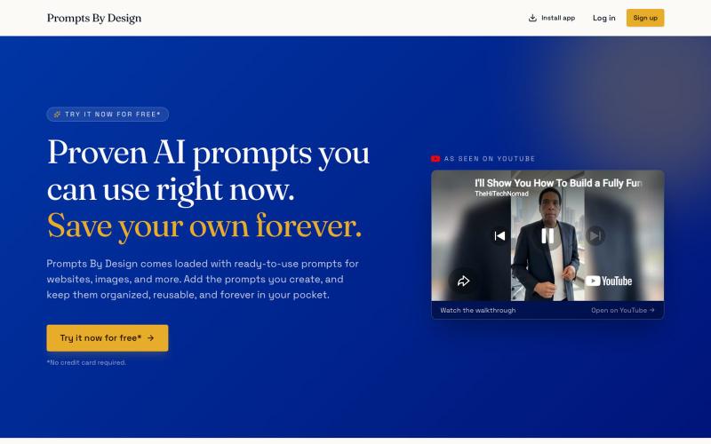 Prompts By Design — Proven AI prompts you can use right now — screenshot