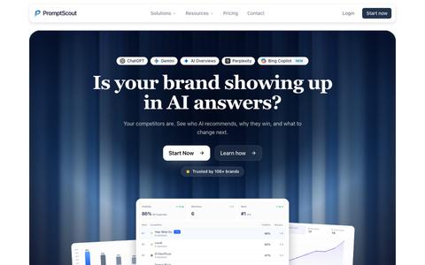Is Your Brand Showing Up in AI Answers? | PromptScout — screenshot