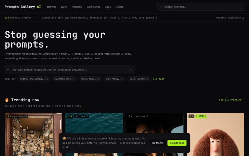 Prompts Gallery AI — AI Image Prompts That Work — screenshot
