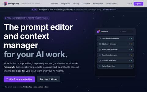PromptVM: The Prompt Editor and Context Manager for AI Work — screenshot