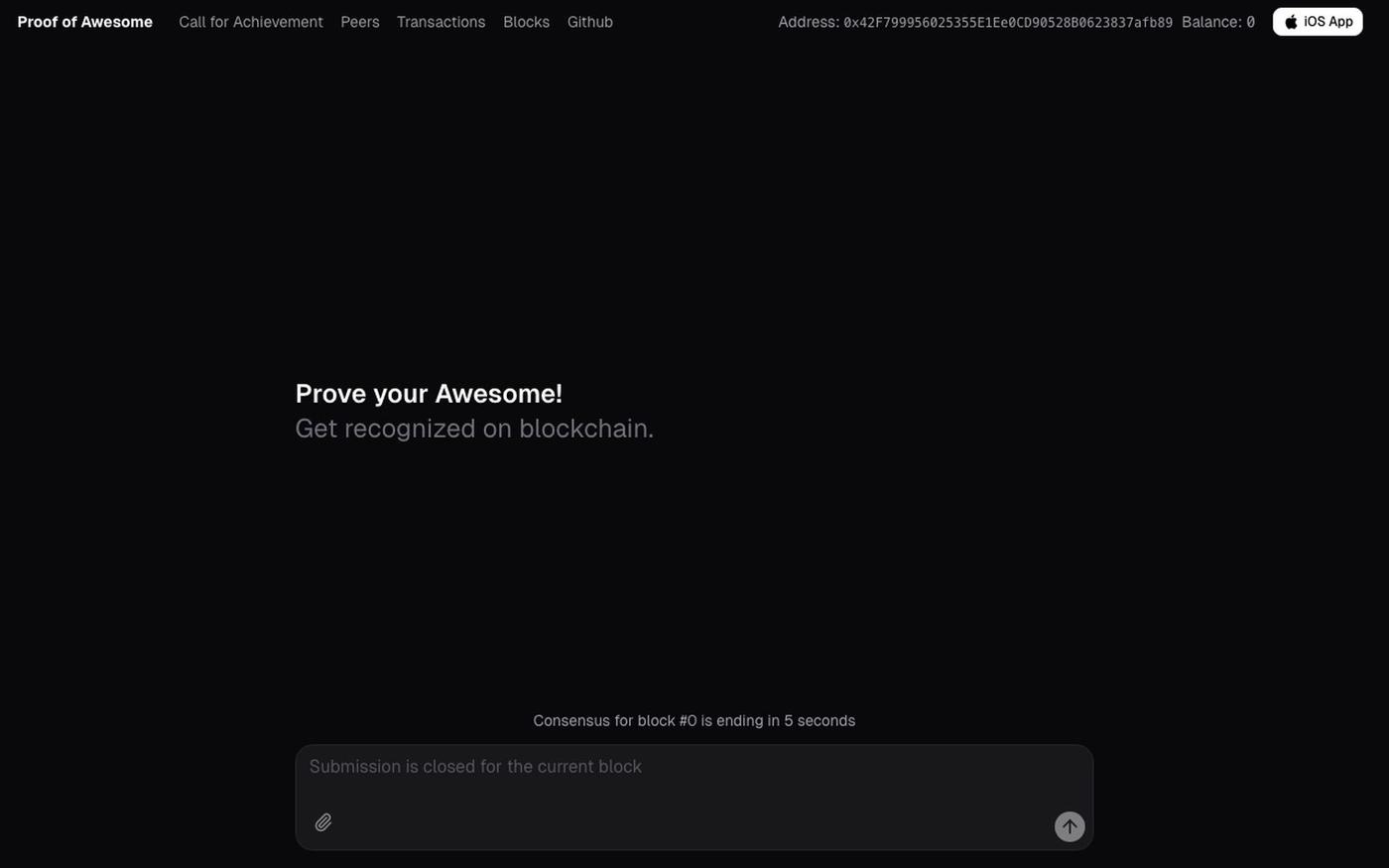Proof of Awesome — screenshot