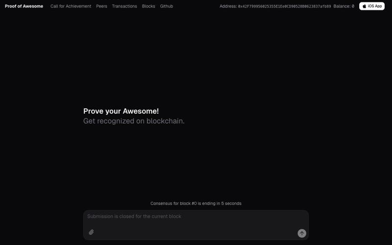 Proof of Awesome — screenshot