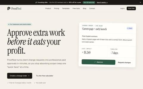 ProofNod - Approve extra work before it eats your profit — screenshot