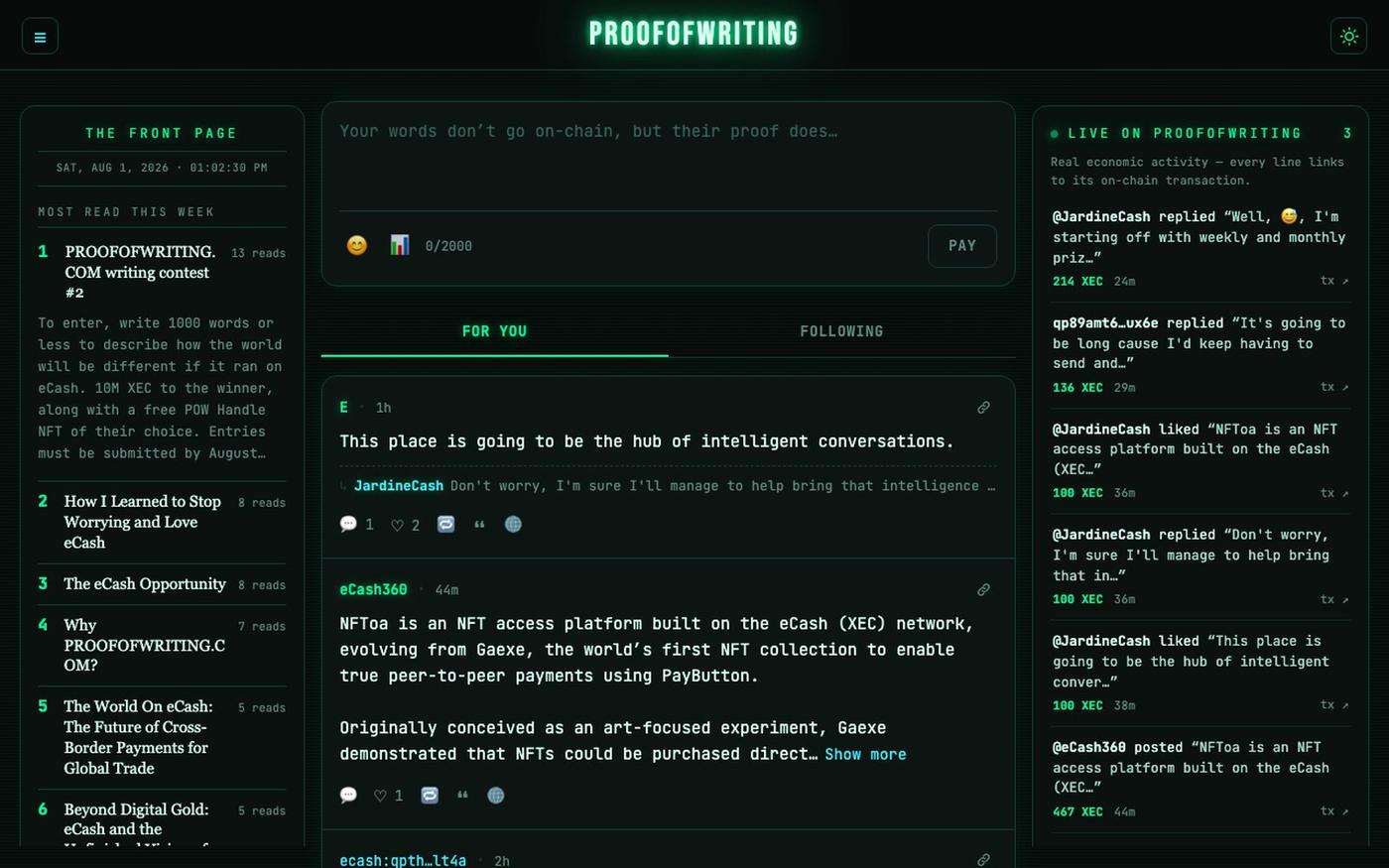 Proof Of Writing — screenshot