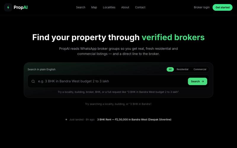 PropAI — Find Property Through Verified Brokers — screenshot