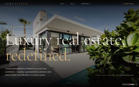 AURA ESTATES — Luxury Real Estate Redefined — screenshot