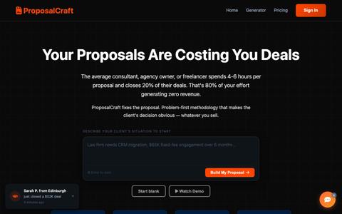 ProposalCraft — Stop Losing Deals to Bad Proposals — screenshot