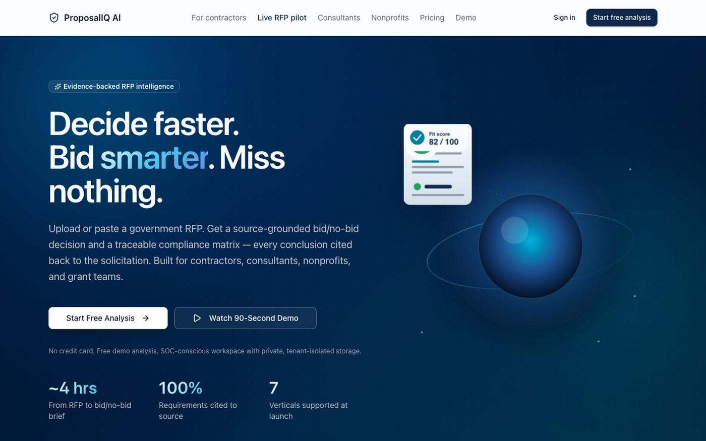 ProposalIQ AI — Decide faster. Bid smarter. Miss nothing. — screenshot