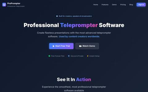 ProPrompter - Online Professional Teleprompter Software for Creators — screenshot