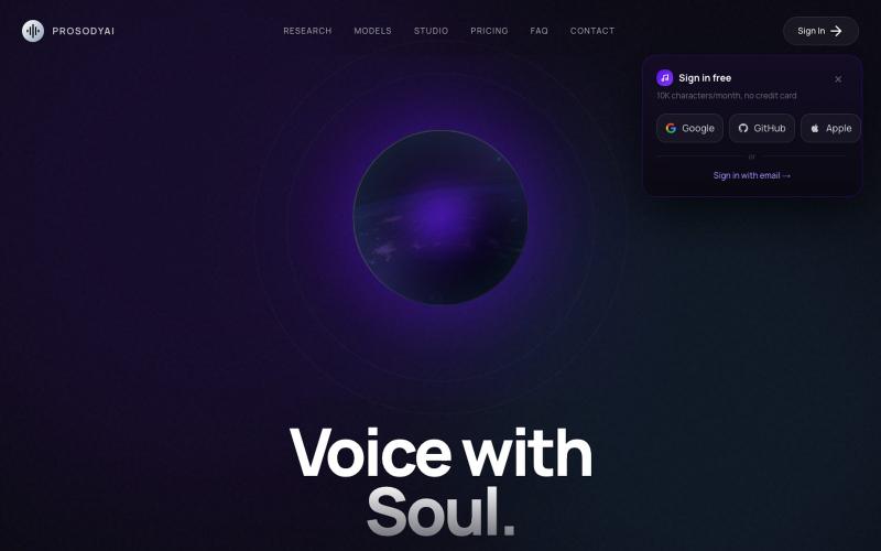 ProsodyAI — Emotion-Driven AI Text-to-Speech — screenshot