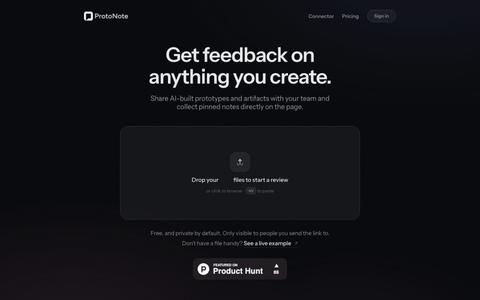 ProtoNote | Get feedback on anything you create — screenshot