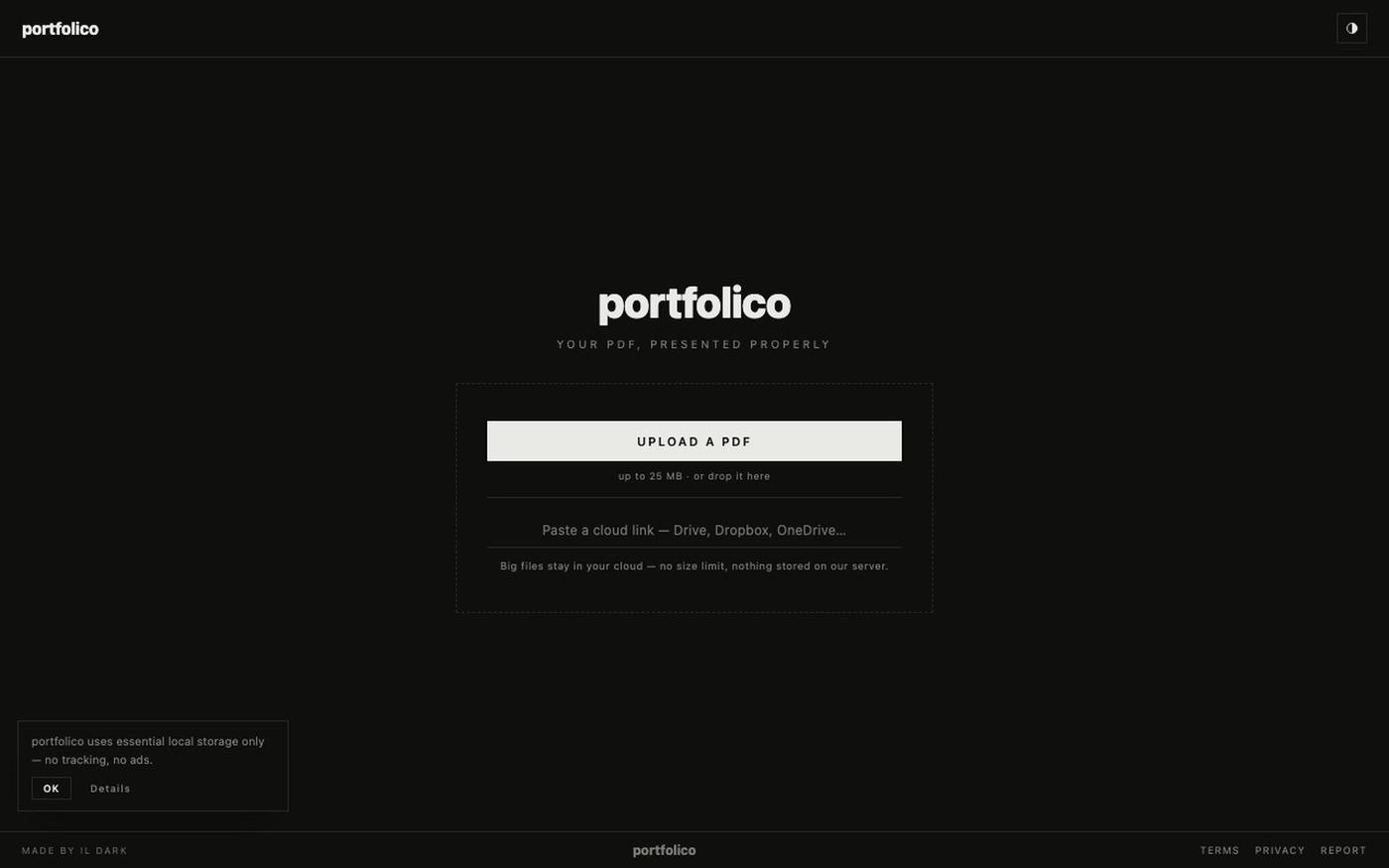 portfolico — screenshot