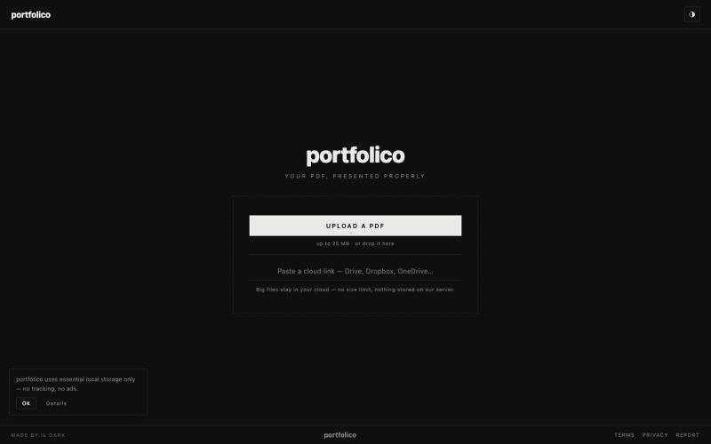 portfolico — screenshot