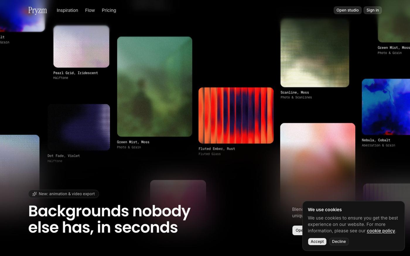 Pryzm | Background & Visual Studio for Designers — screenshot