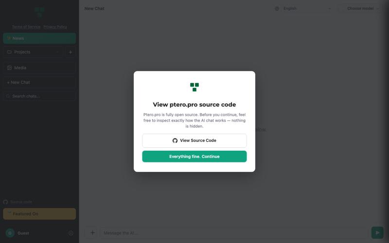 Ptero – AI Chat For Developers — screenshot