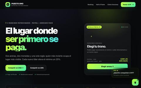 PUESTO UNO — El ranking que se compra — screenshot