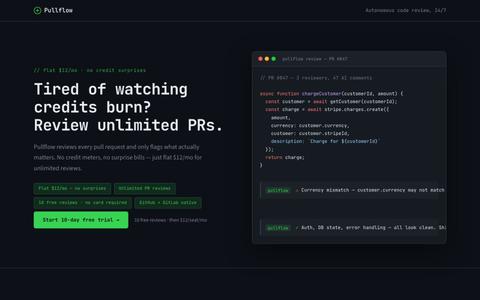 Pullflow — Autonomous AI Code Review — screenshot