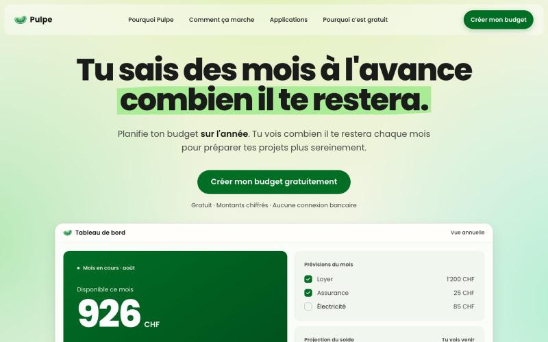 Pulpe | Tu sais des mois d’avance combien il te restera — screenshot