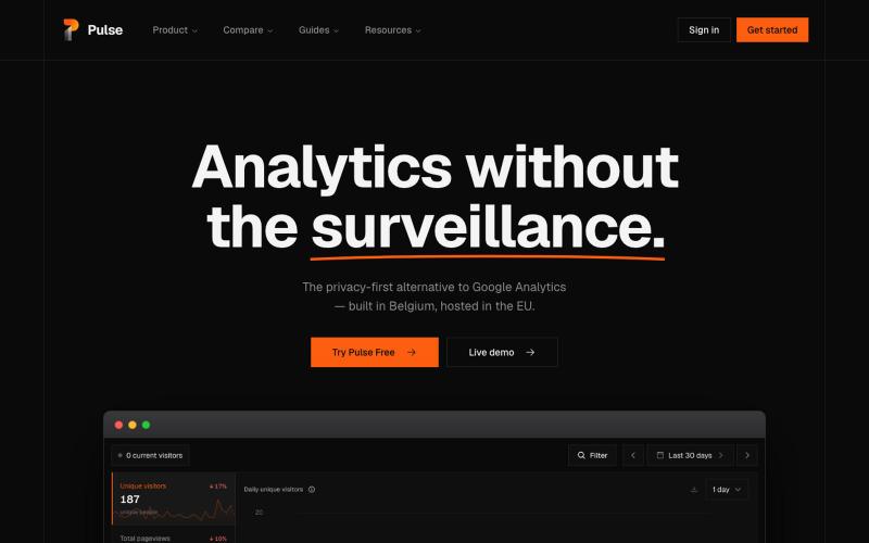 Pulse by Ciphera — Privacy-First Web Analytics — screenshot