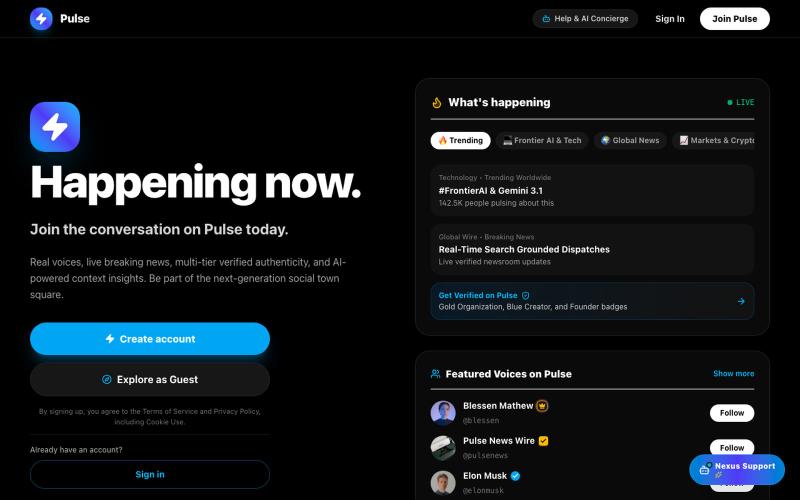 Pulse — Sovereign Social Network — screenshot