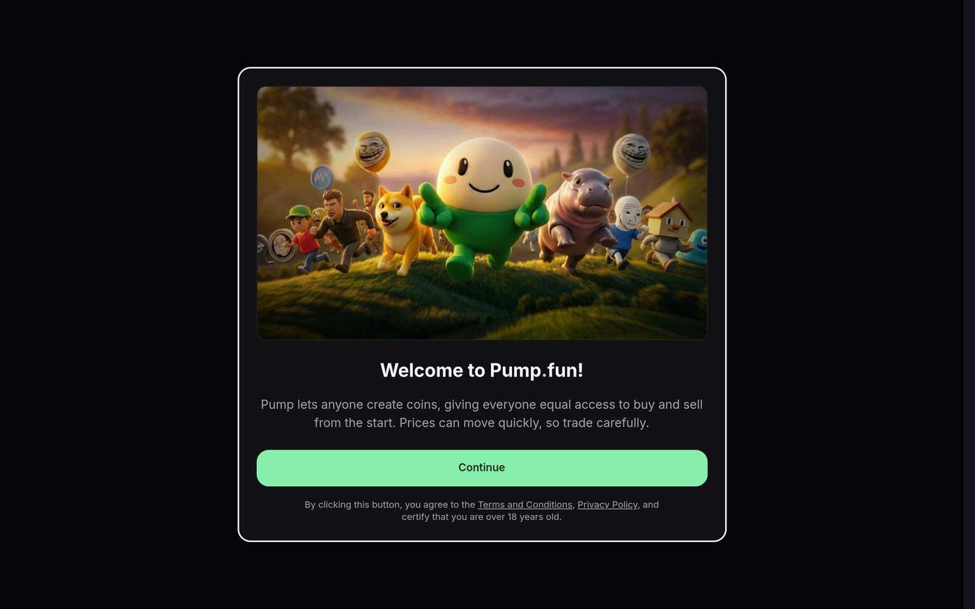 Pump.fun — Launch and trade memecoins on Solana — screenshot