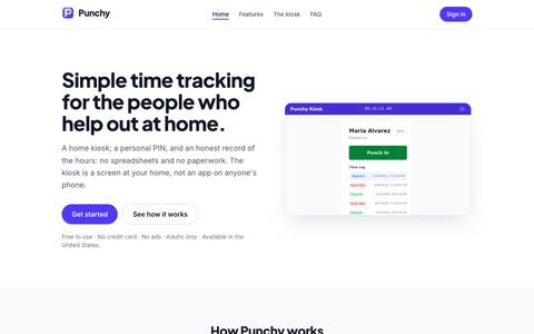 Punchy: Simple time tracking for home — screenshot