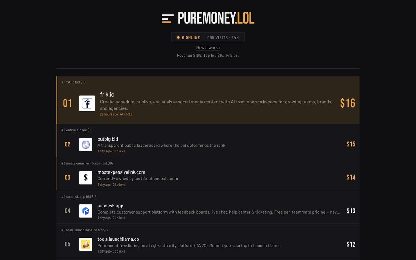 PureMoney.lol | Permanent Pay-to-Rank Leaderboard — screenshot