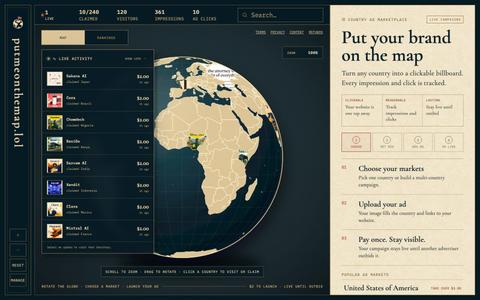putmeonthemap.lol — country-sized advertising — screenshot