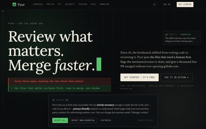 Pyor — The native home for GitHub code review — screenshot