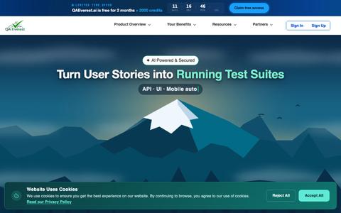 AI Test Case Generation & QA Automation Platform | QAEverest — screenshot
