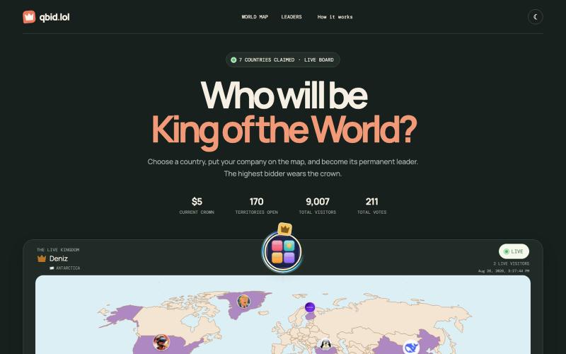 qbid.lol — King of the World — screenshot