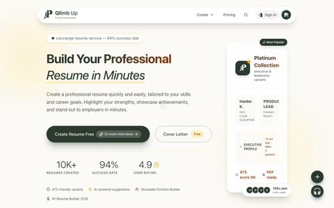 Resume Builder | Free Online Resume Maker | Resume Builder by Codescrapper — screenshot