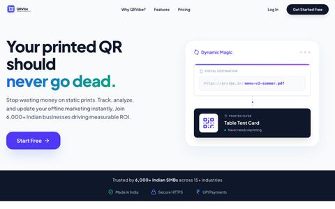 QRVibe — Dynamic QR Codes with Real-Time Analytics — screenshot