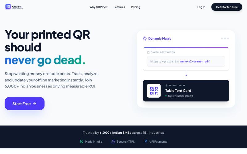 QRVibe — Dynamic QR Codes with Real-Time Analytics — screenshot