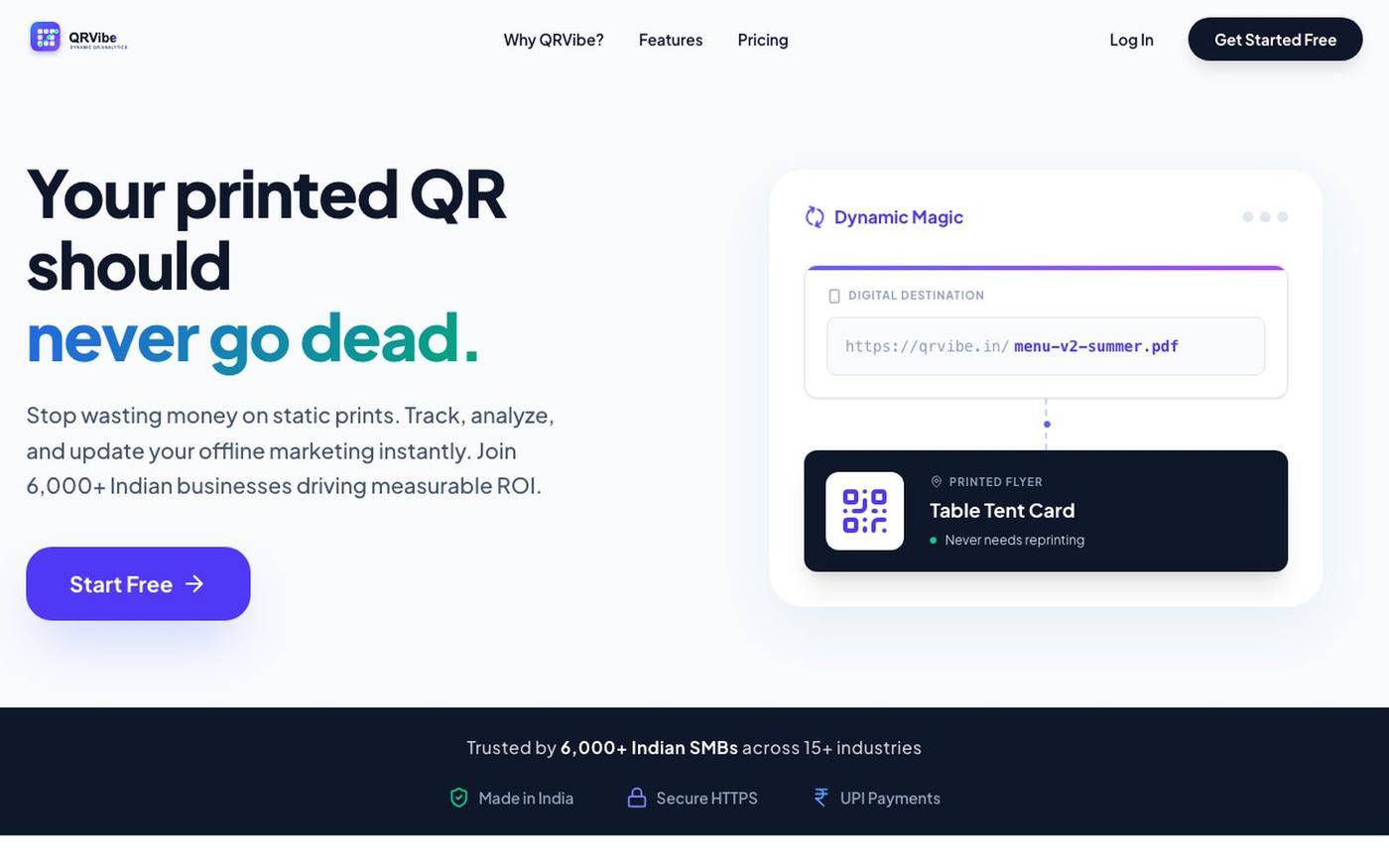 QRVibe — Dynamic QR Codes with Real-Time Analytics — screenshot