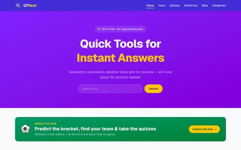 QTNest — Quick Tools for Instant Answers | QTNest — screenshot