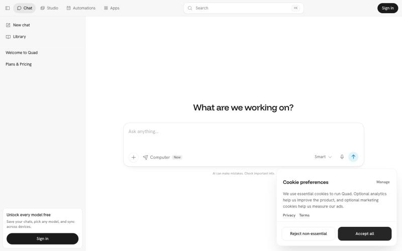Quad Chat — Try ChatGPT, Claude & Gemini Together — screenshot