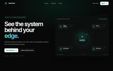 QuantFlow · Quant Research System — screenshot
