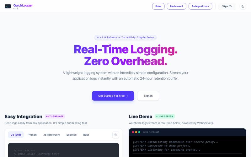 QuickLogger — High-Performance Logging Systems — screenshot