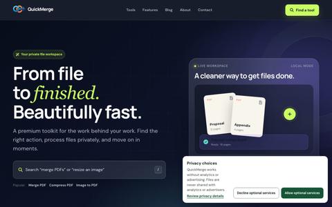 QuickMerge — Private File Tools, Beautifully Fast — screenshot