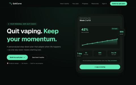 QuitCurve — Quit vaping. Keep your momentum. — screenshot