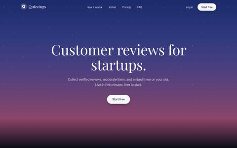 Quizzings, customer reviews for startups — screenshot