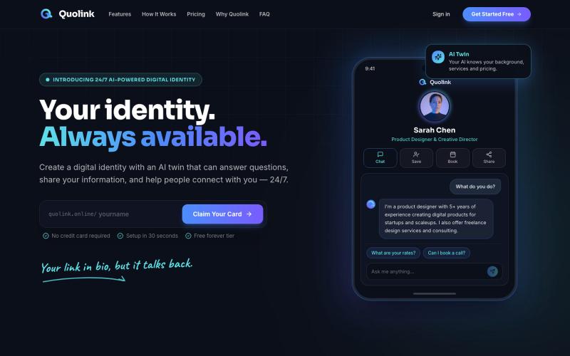 Quolink — Your identity. Always available. — screenshot