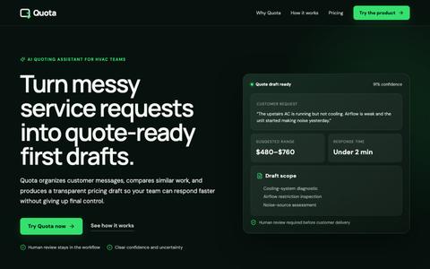 AI Estimator Website Prototype — screenshot