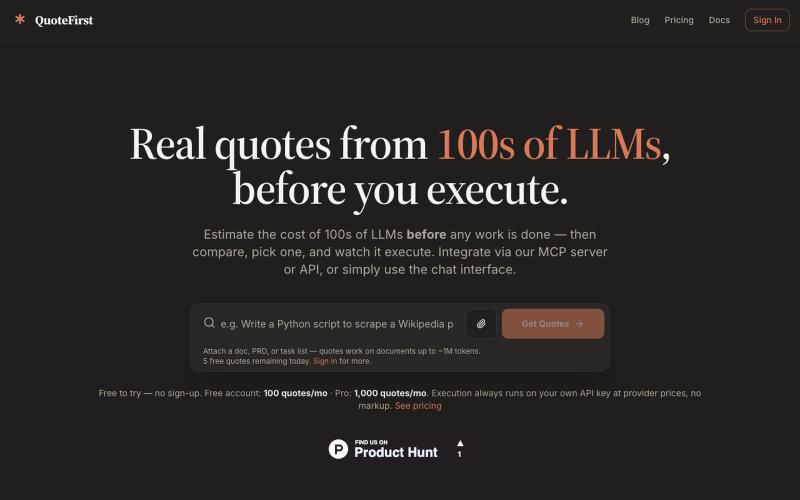 QuoteFirst — screenshot