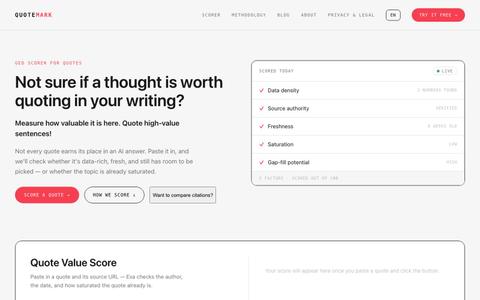 Quotemark — Know before you quote it — screenshot