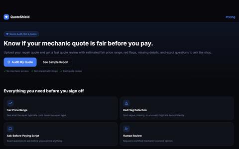 QuoteShield — screenshot